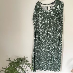 Green spotted soft maxi dress, size 26, from asos store